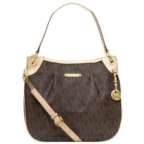 michael kors mk jet set signature shoulder bag brown large|Michael Kors jet set airplane.